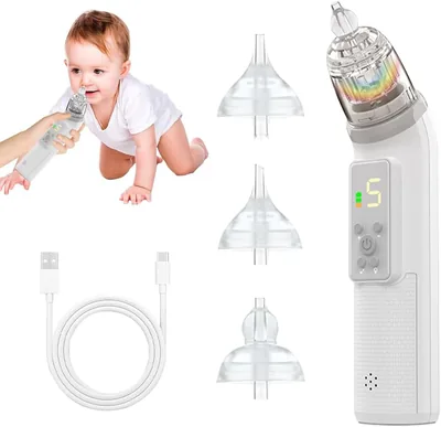 Nasensauger Baby, HOVCEH Elektrischer Nasal Aspirator mit Musik und Licht, Wasserdicht, 5 Saugstufen - Best Deal