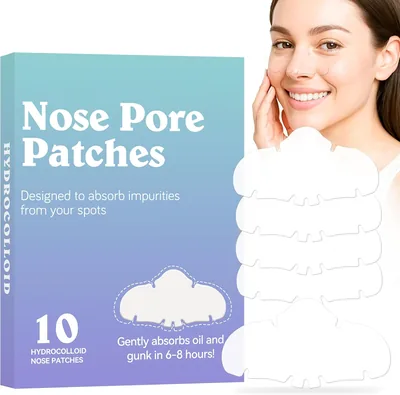 Parches para el Nariz 10 Unidades, Remover de Espinillas Hydrocolloid Negro, Limpieza Profunda y Reducción de Poros, Control de Aceite y Acné