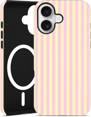 Justy Magnetstrång Telefonfall för iPhone 17, Rosa Yellow | Kompatibel med MagSafe, Cool Estetisk Strångdesign, TPU och P
