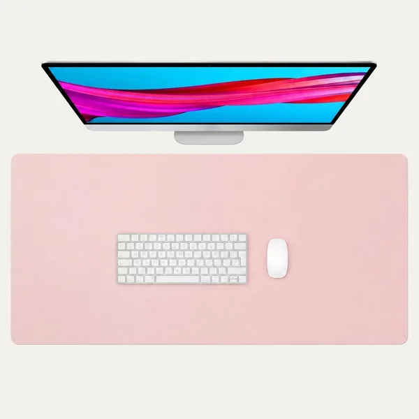 Raw Title: Large Mouse Pad, Laptop Desk Mat, PU Waterproof Non Slip Keyboard Mouse Mat, Desk Writing Pad, Extended Desk Protector for Office Home Work Gaming, Pink