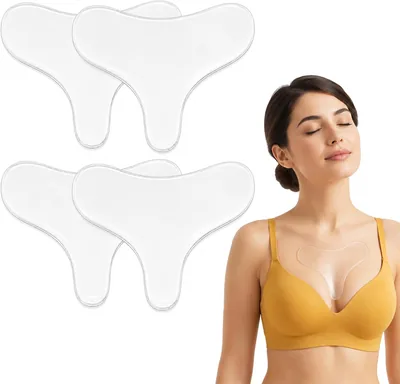 Parche Antiarrugas de Silicona de 4 Piezas - Parches Reutilizables para Pecho, Previenen y Suavizan