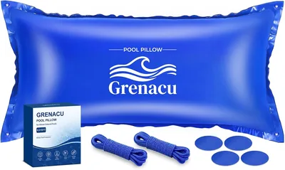 Winter Poolkissen 200 x 400 cm Luftkissenpool für stabile Poolabdeckung | Poolkissen mit Doppelventil, extra robustem PVC