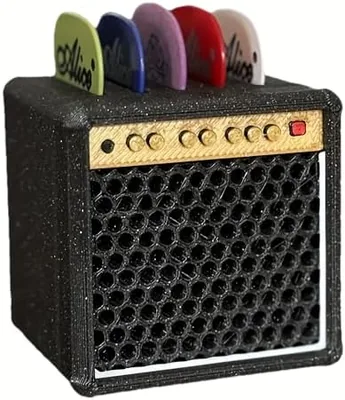 Caja de Almacenamiento para Púas de Guitarra, Diseño Clásico de Altavoz, Estuche Portátil