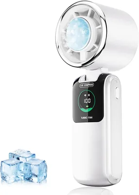 Handheld Fan with Cooling Plate - 4000mAh Rechargeable, 4 Speeds - Save 25%