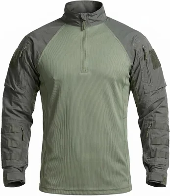 XFITVZAA Camiseta Táctica para Hombre Manga Larga, Secado Rápido y Cierre 1/4, Camisa Militar de Combate