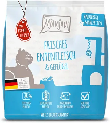 MjAMjAM - Trattamenti Premium per Gatti - Pasti Croccanti - Pollo e Pollo Freschi, Singola Confezione (1 x 300g), Senza Cereali