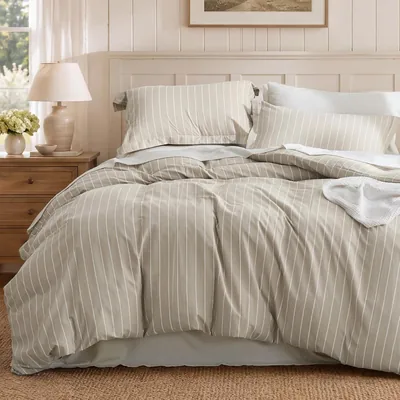 Bedsure Striped Duvet Cover King Size