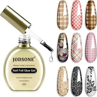 JODSONE 16,5ML Gel per Trasferimento Foil per Unghie | Colla per foil trasparente, ad alta adesione, facile da applicare, luce lun