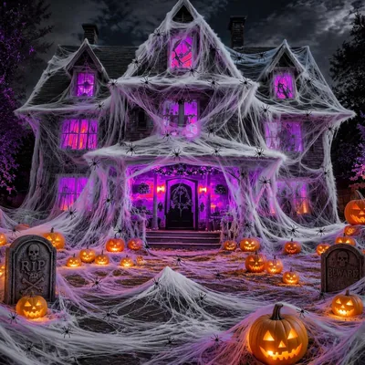 Galasala Telaraña de Halloween con 100 Arañas Falsas Realistas | Telarañas Elásticas para Decoración