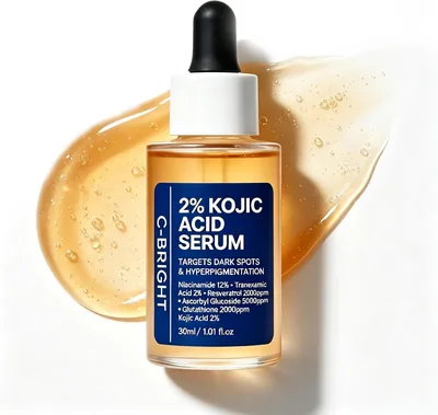 FEXMS 2% Ácido Kójico Serum 30ml, Sérum Iluminador con Niacinamida y Ácido Tranexámico para Aclarar Manchas, Uniformizar el Tono de la Piel