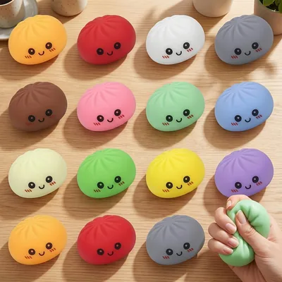 10PCS 2-in-1 Gummy Ball Set: Stress Relief Figurines for Halloween & Thanksgiving