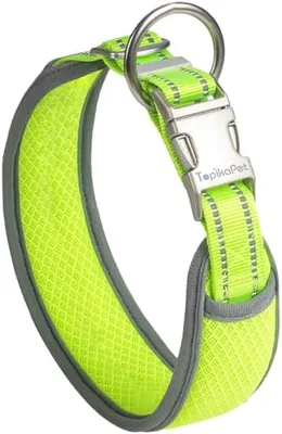 TopikaPet Adjustable Dog Collar w/ Titanium Clip & Reflective Strips - Best Deal