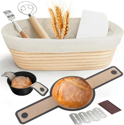 Oval Bread Proofing Baskets - Sourdough Baking Kit Best Deal