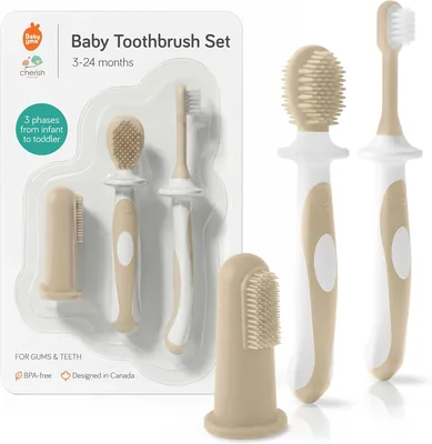 Cherish Baby Toothbrush Set - BPA-Free Newborn Toddler Brush