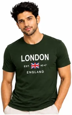 London England Graphic Print T-Shirt - Cotton Casual Men's T-shirt - Half Sleeve Summer