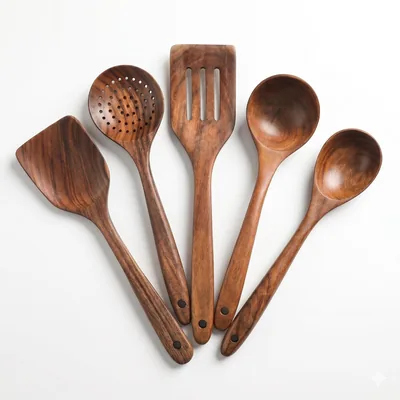 Teak Wooden Cooking Utensil Set Best Deal