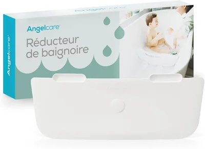 Réducteur de bain Angelcare pour bébé - Diviseur écologique et ajustable - Barrière de sécurité avec ventouses, eau et énergie - Rouge