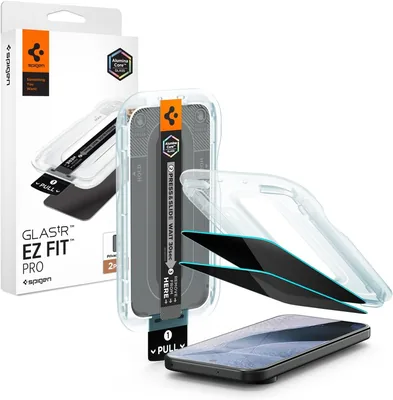 Spigen EZ Fit Pro Screen Protector Privati [2St] för Google Pixel 11 Pro | 10H+ Temperat Glas, Enkelt Installationskit, Anti-Spöra