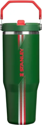 Termo Stanley IceFlow FlipStraw Tumbler Verde Oscuro Rojo 887ml - Oferta