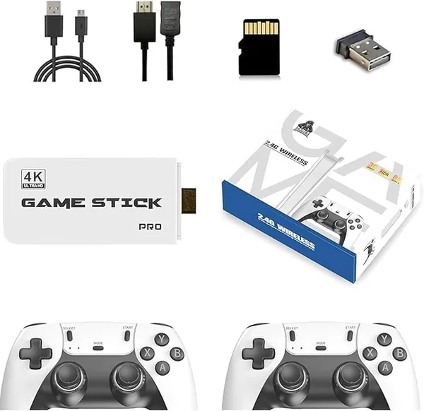 Mini Console Retrô Premium 4K com 20.000 Jogos, 23 Emuladores, 2 Controles Sem Fio, 64GB, Plug and Play, Compatível com TV HDMI - Melhor Oferta