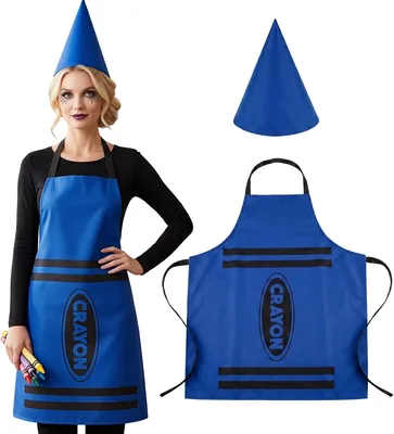 Crayon Costume Book Week Adult Apron Hat Set Best Deal