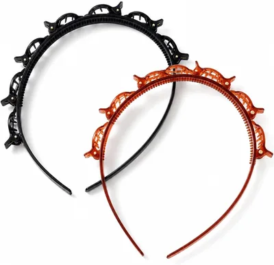 YIPFEN Cerchietti Capelli Intrecciati 2 Pezzi, Nero Marrone Chiaro con Fermaglio Anti-scivolo - Miglior Affare