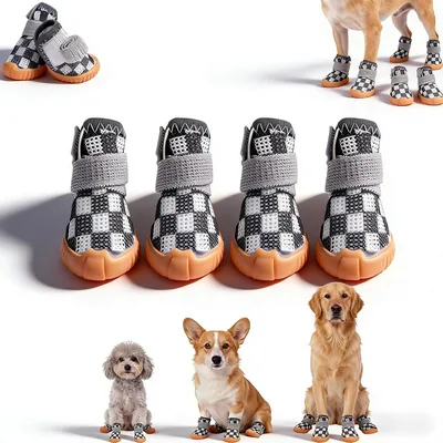 Zapatos para Perros Transpirables, Botas Antideslizantes para Perro, Suelas y Correas Ajustables