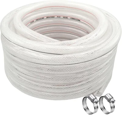 PVC Schlauch mit Gewebe 13 mm Komprimierter Luftschlauch 1/2 Zoll Luftschlauch Transparent Flexibler Trinkwasserschlauch 5 m Lang