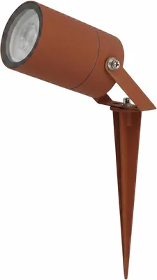 Supporto per Luci da Giardino Area Illumina con Pila, GU10 220V, IP65, Alluminio, Corten, Ø60 x 100 mm - Miglior Affare