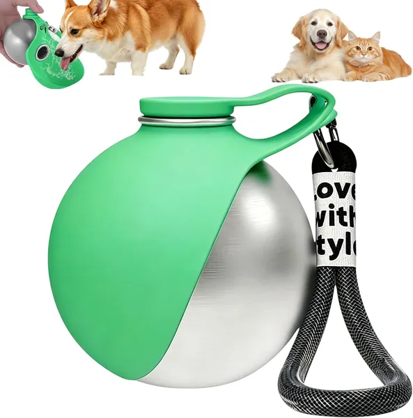 Bottiglia d'acqua portatile per cani da 285 ml, Bottiglia per viaggi con animali domestici, Borraccia per cani