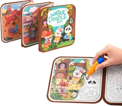 TERRIFI Magic Water Coloring Books for Kids, 8-Pack Reusable Pen Art Set