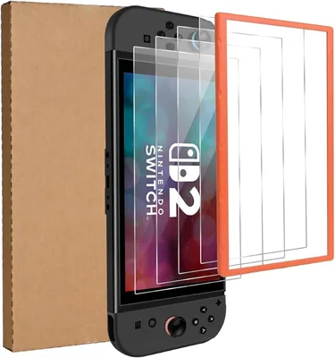 Protector de Pantalla Vidrio Templado para Nintendo Switch 2 2025, Cristal Mica Dureza 9H, 4 Piezas