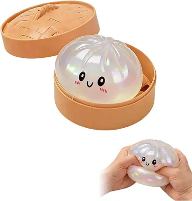 STOAT Dumpling Squishy Glitzer Baozi - Jouet à Rebond Lent, Accessoire Fidget Sensoriel pour Adulte, Soulagement du Stress, Jeu Ludique - Meilleur Prix