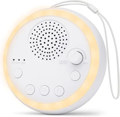 Aparelho de Ruído Branco para Bebê - 16 Sons Naturais, Recarregável USB-C, Luz LED Noturna, Temporizador 15/30/60 e Design Portátil