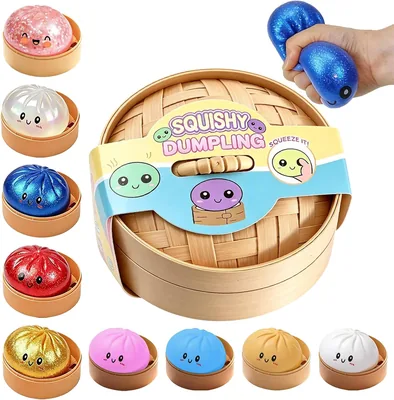 Dumpling Squishy Colorful Dumpling Stressball mit Dampffunktion - Entspannungsspielzeug, 4.3/5 Sternen