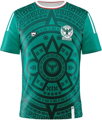 Raccoon Sport Camiseta de Fútbol Estilo México para Niño - Jersey Deportivo Tricolor de Aficionado - Tela Dry Fit Transpirable