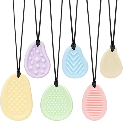 MizzyTots Beißringe 6er Set | Sensorische Kauketten für Kinder ab 3 Monate | BPA-frei Kaukette Halskette für Babys, Kleinkind Best Deal