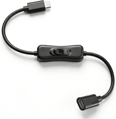 USB C on/off Switch Cable (10Gbps, 100W, 4K@60Hz), 1ft