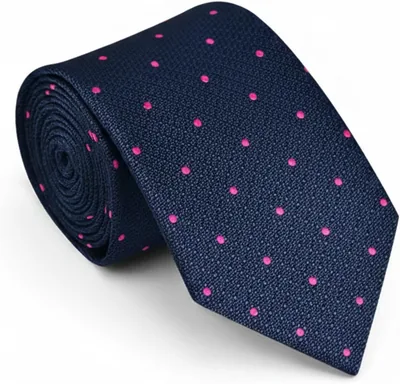 Zoferno Classico Polka Dotted Silk Tie - Men's Formal Accessory, Gift Box Included