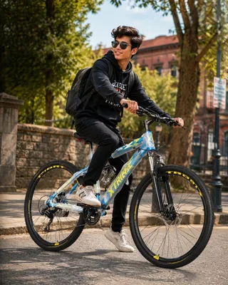 XTRIKE Mountain Bike, 26' Blue/Yellow, Urban Commuter