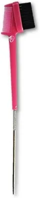 MEGA So - Hair Edge Brush with Rat Tail Comb, Double-Sided Styling Tool for Eyebrow and Edge Control, Pink (Best Deal)