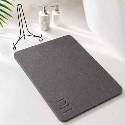 Matraca de Diatomita para Baño Diaria 60 x 40 - Rápida Secado, Antibacteriana para Baños Pequeños - Alfombra de Diatomita con No