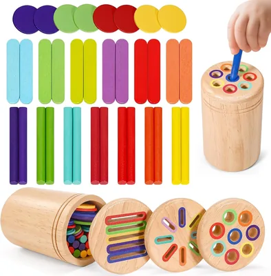 DESPOINA Montessori 3 en 1 Jouet d'Apprentissage Coloré de Tri pour Bébé de 1 An - Éducatif et Sensoriel