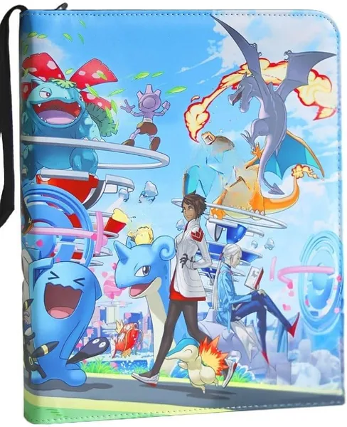 Album per carte da gioco con zip, stile fantasy, custode portatile per carte di gioco, custodia protettiva per 400 po