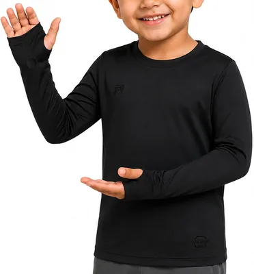 OVERS Compression Long Sleeve T-Shirt - Athletic Gym Top with Thumb Holes