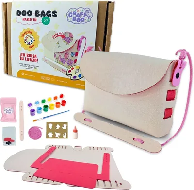 Kit DIY Arte - Crea y Pinta tu Propia Bolsa de Tela y Foamy | Manualidad Creativa para Niñas | Incluye Accesorios Sorpresa