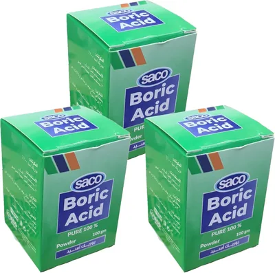 ساكو مسحوق حمض البوريك، 100% نقي، 100 جرام لكل صندوق، علبة من 3