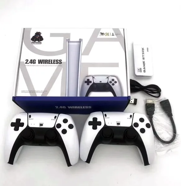 V deo Game Stick M15 Pro 4K 64GB HDMI com 2 Controles Sem Fio e 20mil Jogos