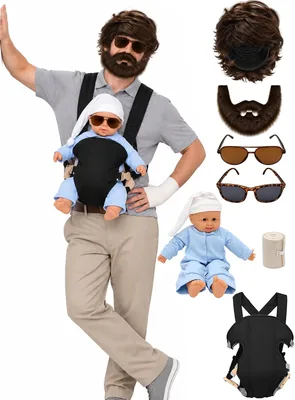 Quibark 6 Pcs Halloween Costumes for Men, Funny Halloween Costumes Adult | Mens Halloween Costume Wi