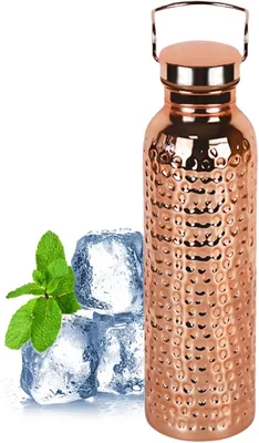 Wytrzymała miedziana butelka na wodę, izolowana 800 ml ze stali nierdzewnej